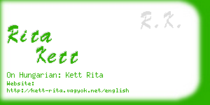 rita kett business card